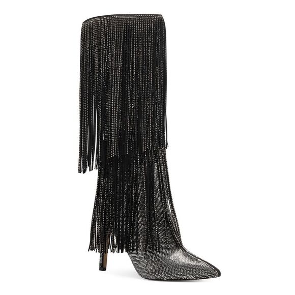 INC Womens Black Arch Support Ishani Pointed Toe Block Heel Zip-Up Boots 6 M
